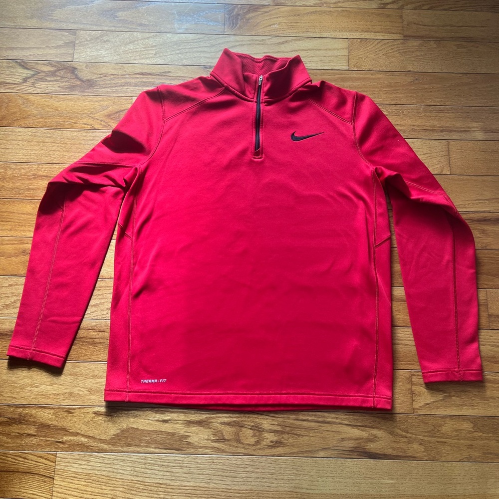 Nike Men's Performance Red Quarter-Zip Jacket